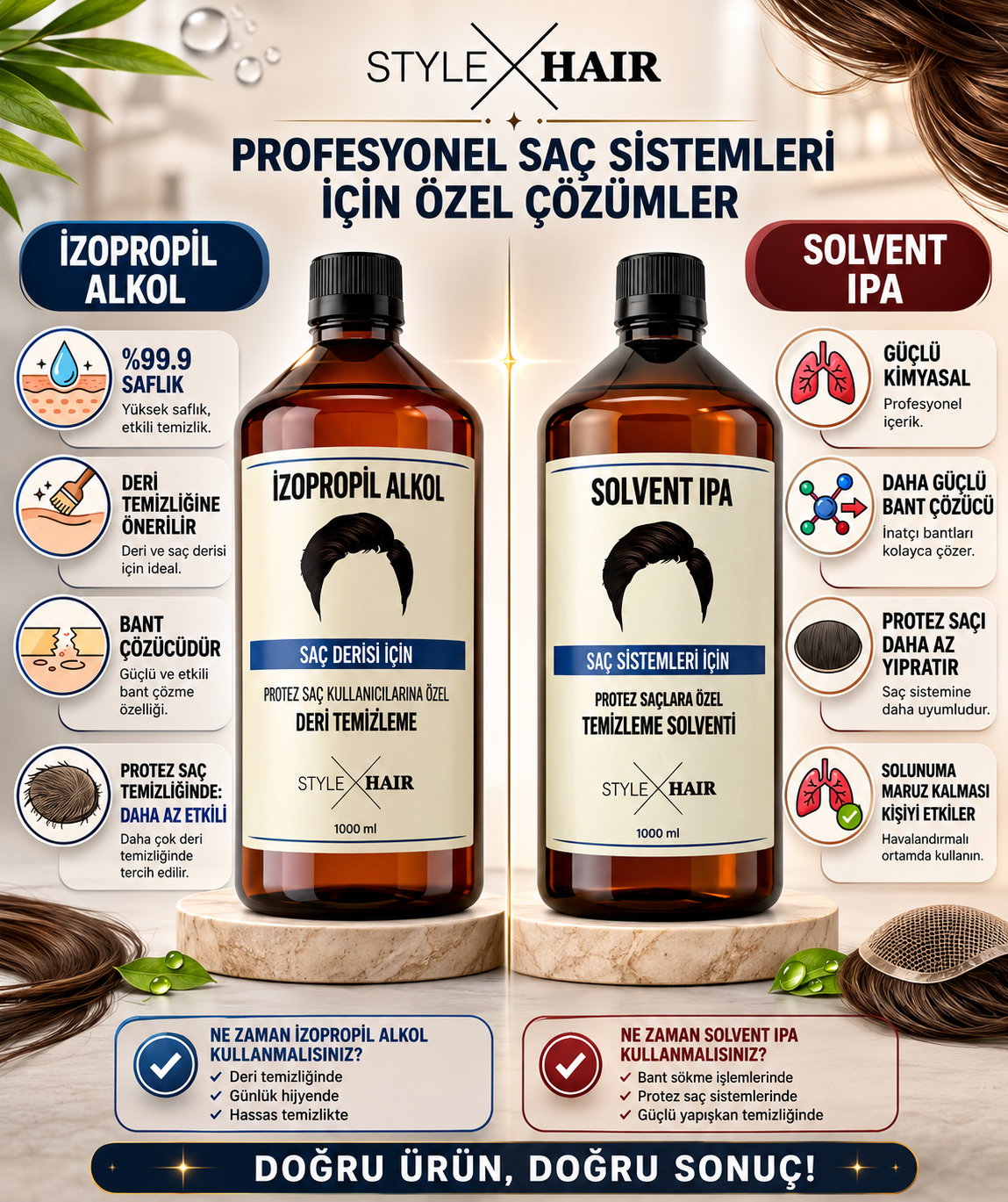 Style Hair Protez Saç Temizleme Solventi 10 LT / 1 L*10 Adet