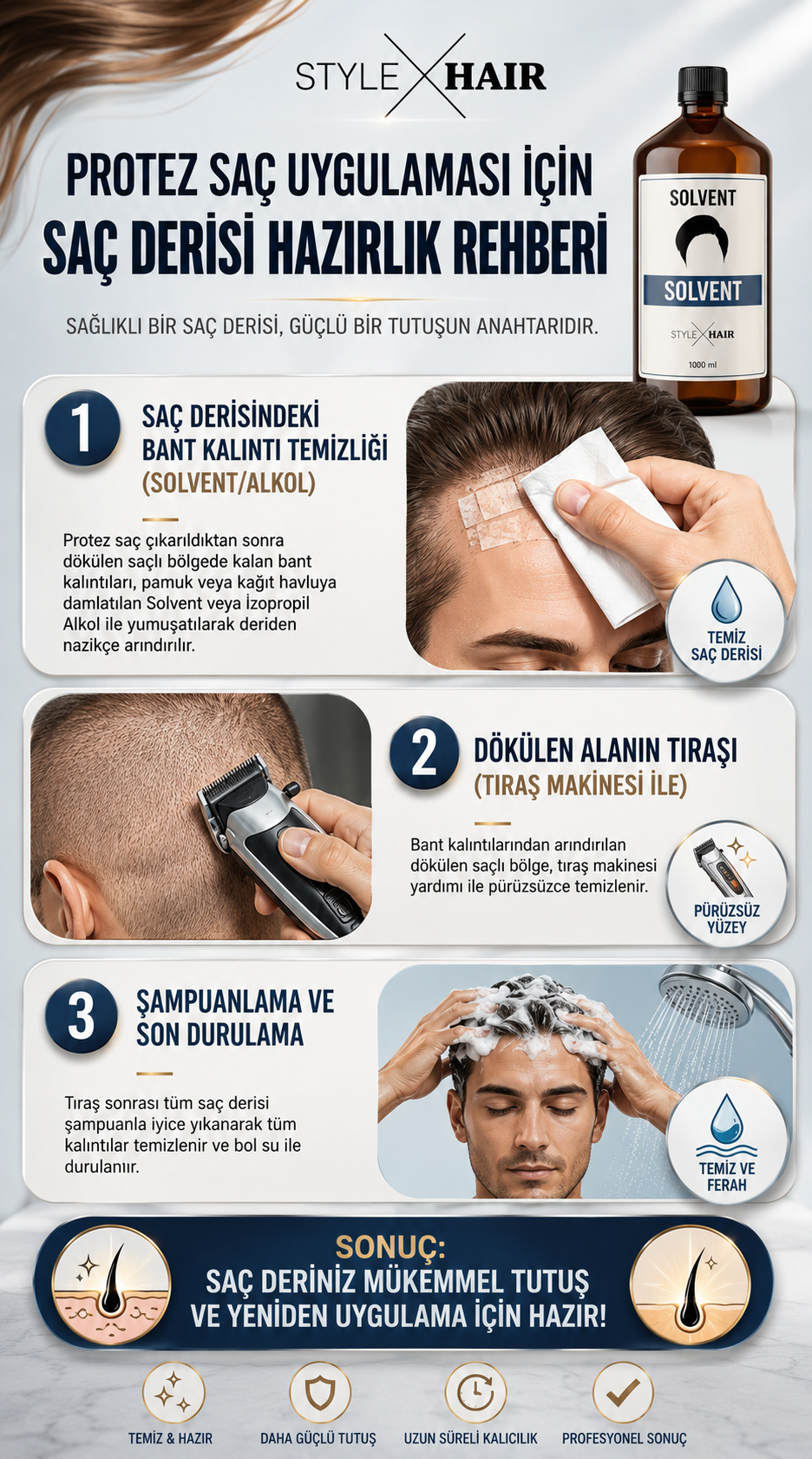 Style Hair Protez Saç Deri Temizleme %99.9 Saf (20 Adet)
