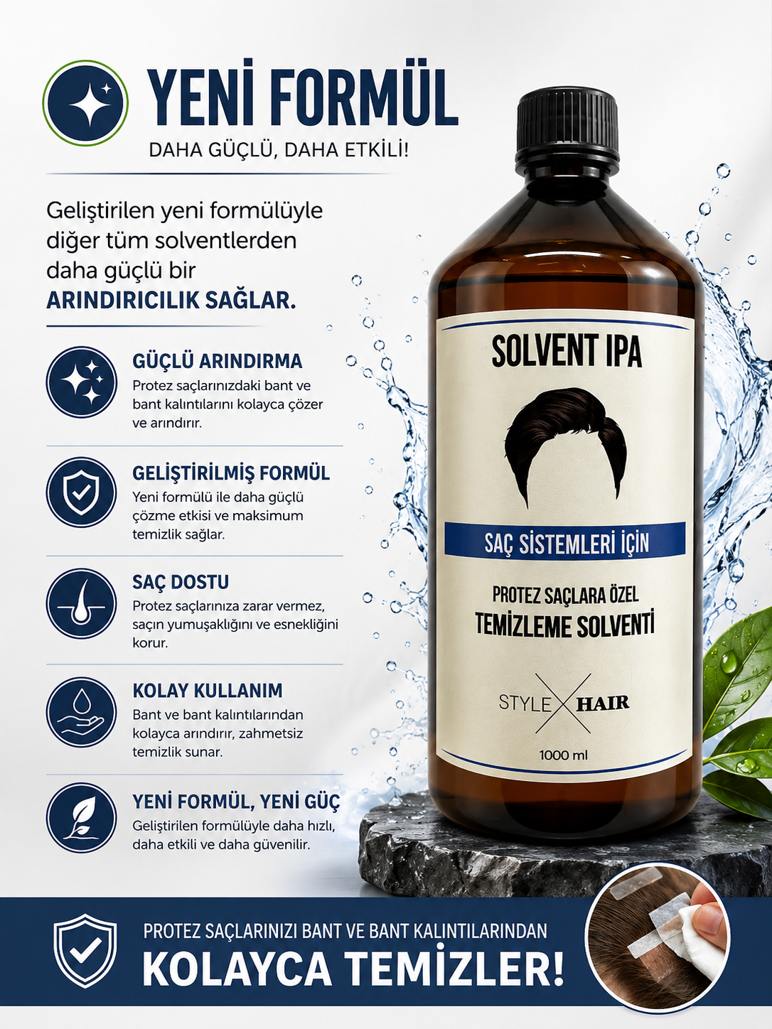 Style Hair Protez Saç Temizleme Solventi 20 LT / 1 L*20 Adet